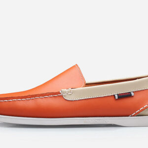 Chaussure Bateau Orange Sans Lacets