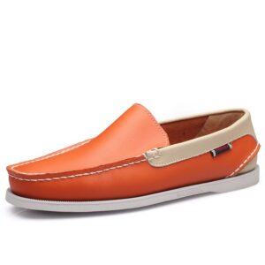 Chaussure Bateau Orange Sans Lacets